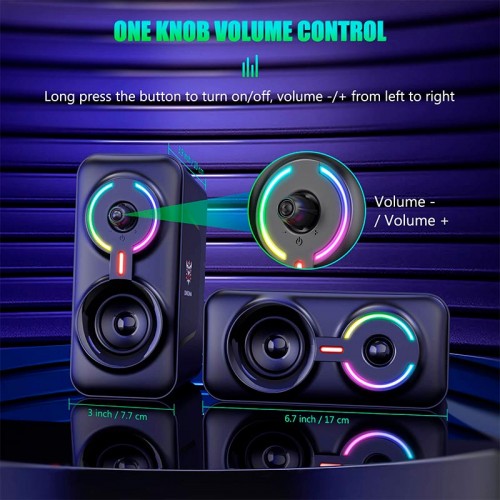 Акустика для ПК ONIKUMA RGB Backlight L6 |5Wx2, BT, USB, 3.5mm|