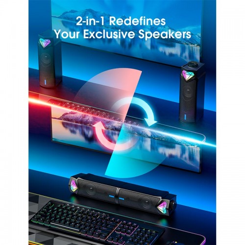 Акустика для ПК ONIKUMA RGB Backlight L1 |3Wx2, BT5.3/USB, Mic|