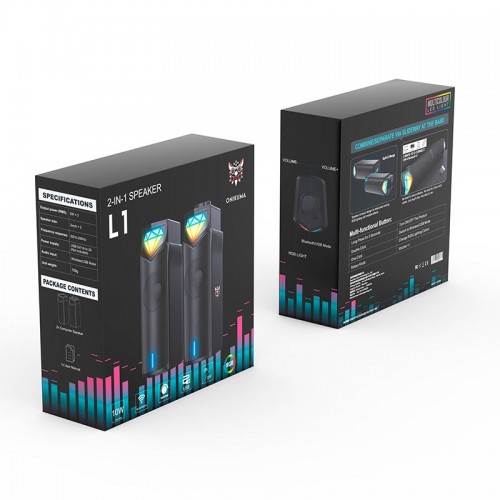 Акустика для ПК ONIKUMA RGB Backlight L1 |3Wx2, BT5.3/USB, Mic|