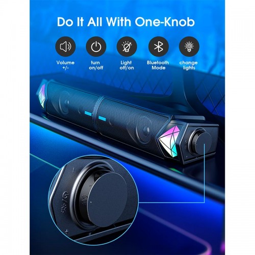 Акустика для ПК ONIKUMA RGB Backlight L1 |3Wx2, BT5.3/USB, Mic|