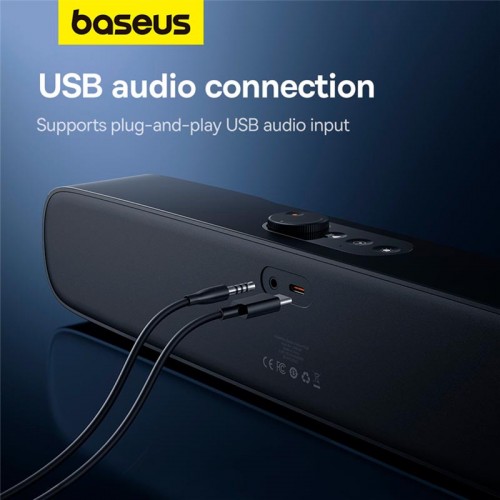 Акустика BASEUS AeQur DS10 Mini Soundbar (battery) |BT5.3, AUX/USB, OTA, RGB, 2.5Wx2|