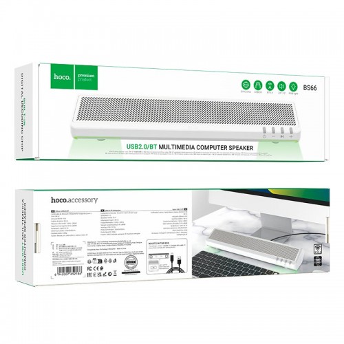 Акустика для ПК HOCO Smooth multimedia computer speaker BS66 |BT5.4/USB2.0, 3Wx2, DAC|