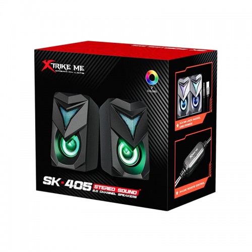 Акустика для ПК XTRIKE ME Gaming speaker SK-405 |RGB, 3Wx2, 3.5mm+USB|
