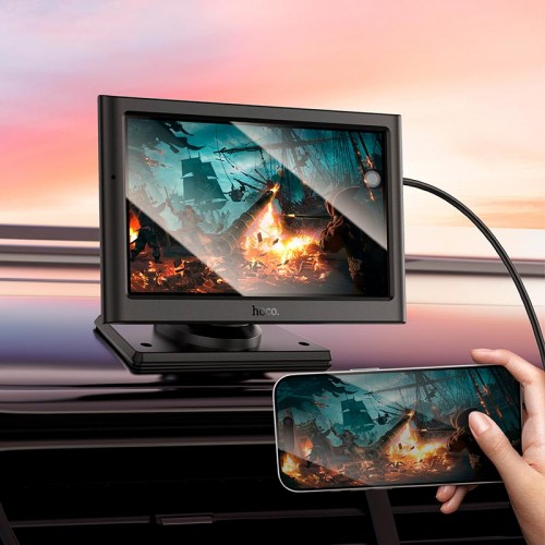 Монитор для авто HOCO Imogen car wireless portable screen HU2 |7", 1024*600, Car Play, Android Auto|