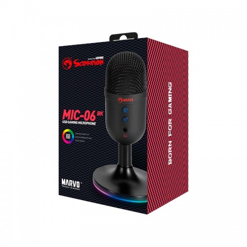 Ігровий мікрофон RGB MARVO MIC-06 |USB, AUX| white