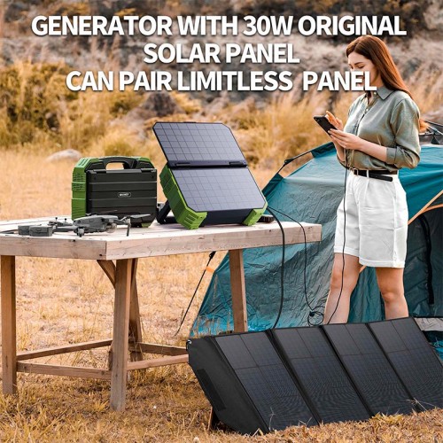Портативная электростанция Browey Solar Panel 22W PN-600 EU Version |AC/DC, 2USB/Type-C, 600W, PD/QC|