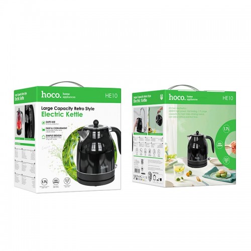 Електрочайник Hoco retro electric kettle HE10 |1.7L, 1850-2200W| black