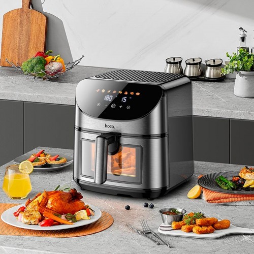 Аерогриль Hoco air fryer with touch screen and window HE21 |1700W, 8L| black