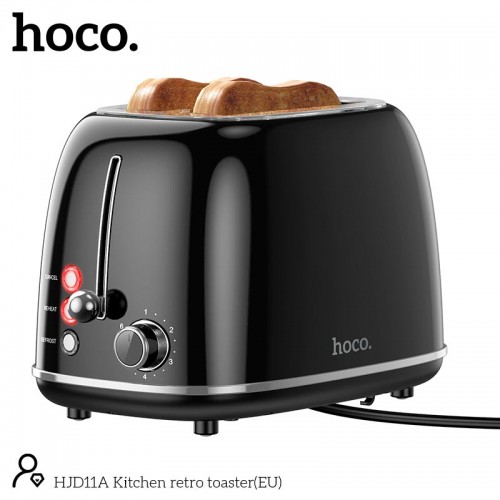 Тостер Hoco Kitchen retro toaster HJD11A |850W, 38mm slot, 6 levels| black