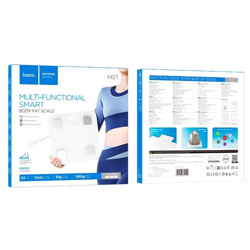 Розумні ваги Hoco Smart Body Fat scale HI21 |0-180kg, BT4.2, APP| white