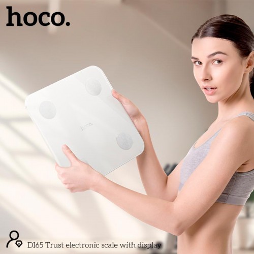 Розумні ваги HOCO Trust electronic scale with display DI65 |0-180kg, BT4.2, Ailink APP| white