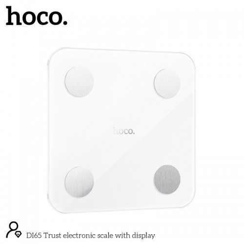 Розумні ваги HOCO Trust electronic scale with display DI65 |0-180kg, BT4.2, Ailink APP| white