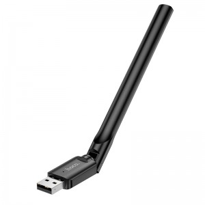 WiFi Adapter HOCO WiFi4 USB external antenna wireless network card HI32 |2.4GHz, 150Mbps, USB2.0| black