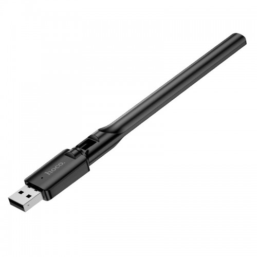 WiFi Adapter HOCO WiFi4 USB external antenna wireless network card HI32 |2.4GHz, 150Mbps, USB2.0| black