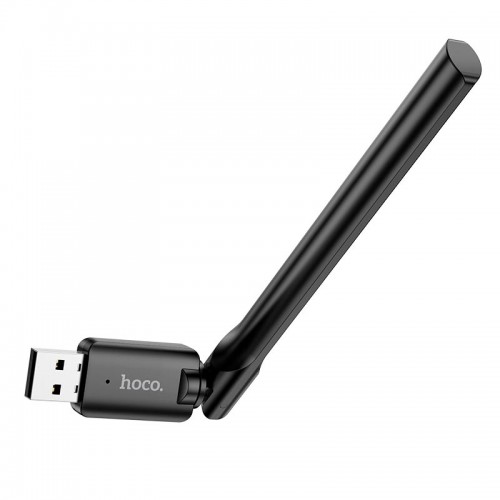 WiFi Adapter HOCO WiFi4 USB external antenna wireless network card HI32 |2.4GHz, 150Mbps, USB2.0| black