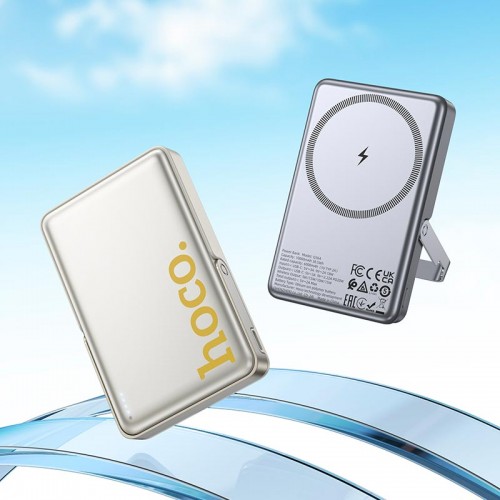 Power Bank HOCO Sunlight magnetic suction + holder Q36A 10000mAh |1Type-C, 20W/3A, PD/QC| metal-grey