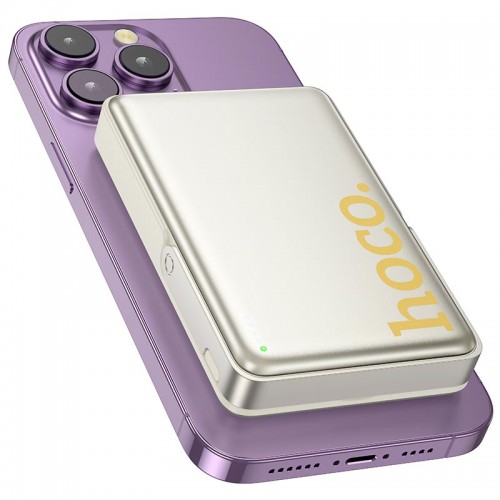 Power Bank HOCO Sunlight magnetic suction + holder Q36A 10000mAh |1Type-C, 20W/3A, PD/QC| metal-grey