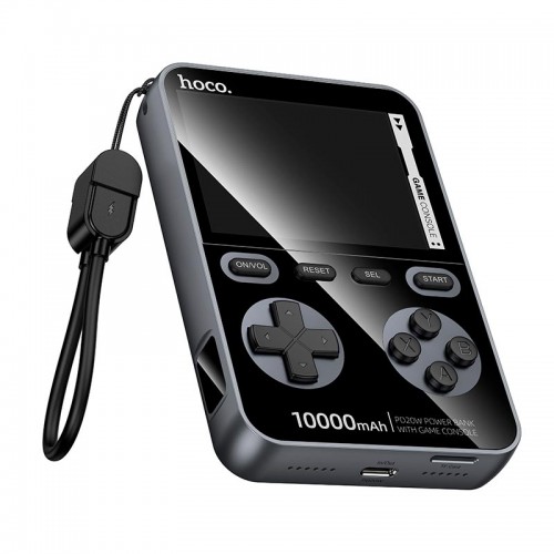 Power Bank HOCO Shine with game console Q47 10000mAh |1Type-C, 20W/3A, PD/QC| metal-grey