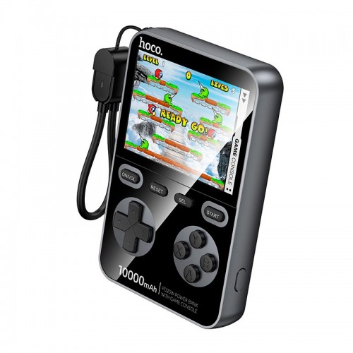 Power Bank HOCO Shine with game console Q47 10000mAh |1Type-C, 20W/3A, PD/QC| metal-grey