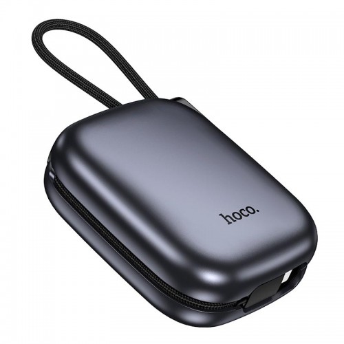 Power Bank HOCO Peak with cable Q49 10000mAh |2Type-C/Lightning, 20W/3A, PD/QC| metal-grey