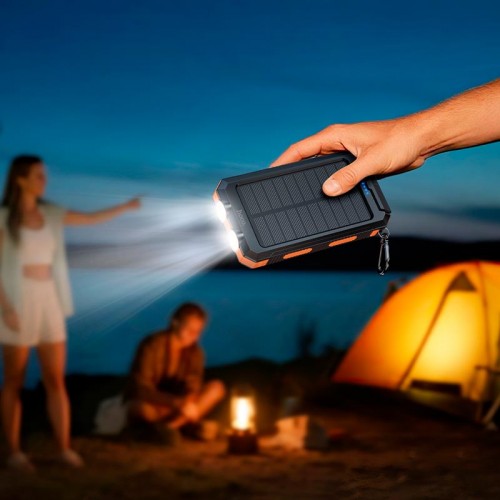 Power Bank HOCO Platinum solar dual lighting J164 8000mAh |2USB/1Type-C, 2A| black