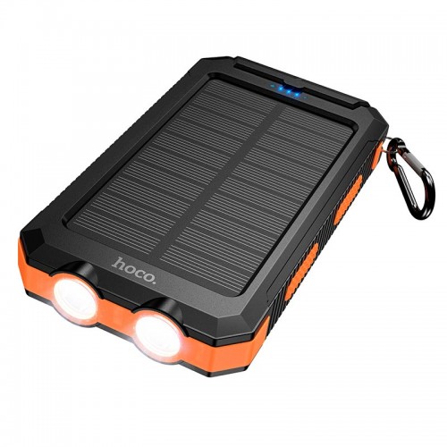 Power Bank HOCO Platinum solar dual lighting J164 8000mAh |2USB/1Type-C, 2A| black