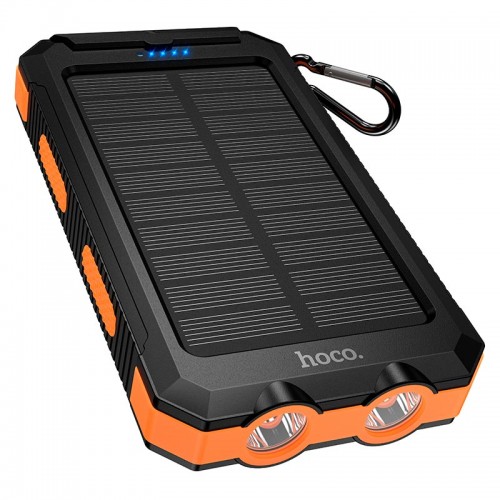 Power Bank HOCO Platinum solar dual lighting J164 8000mAh |2USB/1Type-C, 2A| black