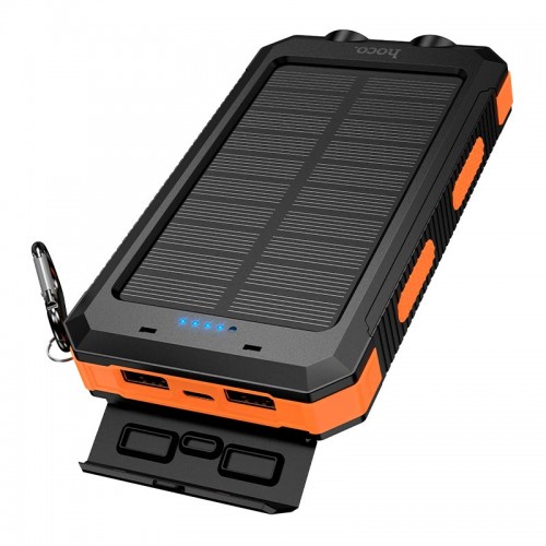 Power Bank HOCO Platinum solar dual lighting J164 8000mAh |2USB/1Type-C, 2A| black