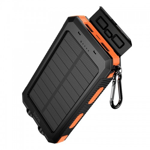 Power Bank HOCO Platinum solar dual lighting J164 8000mAh |2USB/1Type-C, 2A| black