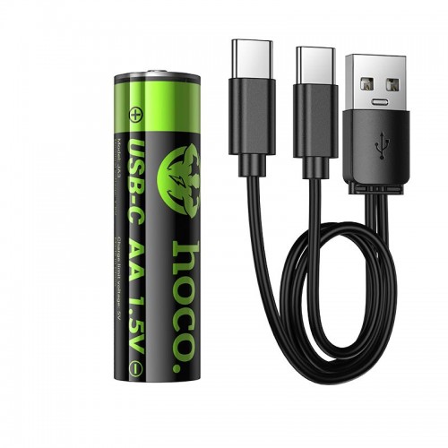 Аккумуляторные батарейки HOCO rechargeable lithium battery JA3 860mAh |AA, USB-C| (2PCS)