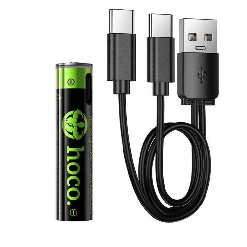 Аккумуляторные батарейки HOCO rechargeable lithium battery JA4 320mAh |AAA, USB-C| (2PCS)