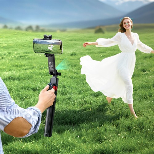 Монопод HOCO Star smart face tracking AI gimbal selfie stick DYY04 (32.5-180CM, 2.5-3.5h) black