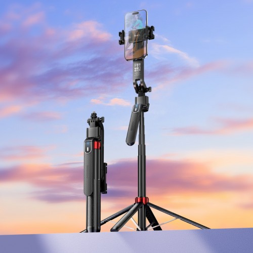 Монопод HOCO Star smart face tracking AI gimbal selfie stick DYY04 (32.5-180CM, 2.5-3.5h) black