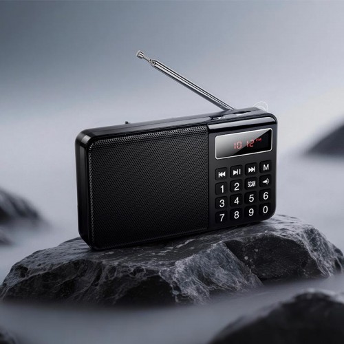 Портативний радіоприймач HOCO Portable radio HI50 |AM/FM, USB/TF/BT5.3, 5W| black