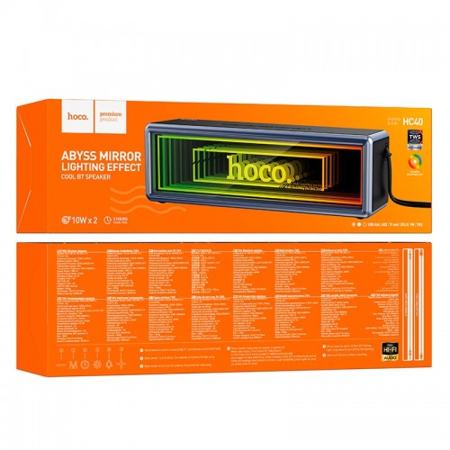 Акустика HOCO Luz sports BT speaker HC40 IPX4 |BT6.0, AUX/USB/TF/FM, TWS, 10Wx2, 5h| black