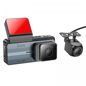 Відеореєстратор HOCO driving recorder 2K display GPS (with rear camera) DV12 |25fps, 3.69", 2K, Wi grey