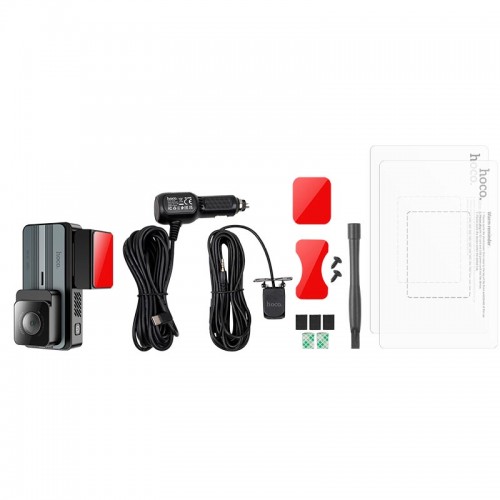 Відеореєстратор HOCO driving recorder 2K display GPS (with rear camera) DV12 |25fps, 3.69", 2K, Wi grey
