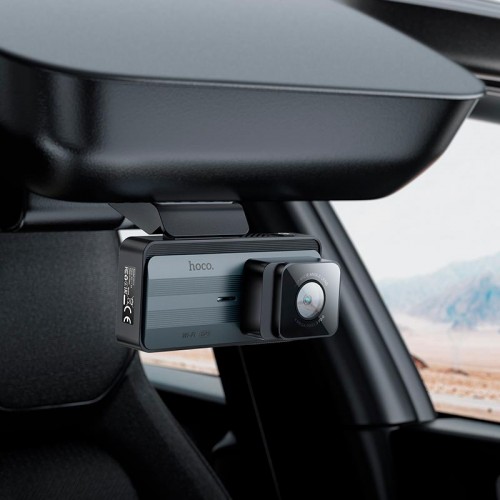 Відеореєстратор HOCO driving recorder 2K display GPS (with rear camera) DV12 |25fps, 3.69", 2K, Wi grey