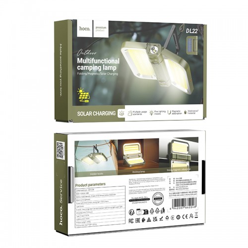 Кемпінгова лампа HOCO Firefly solar outdoor camping light DL22 |3-30h, 2400 lumens| green