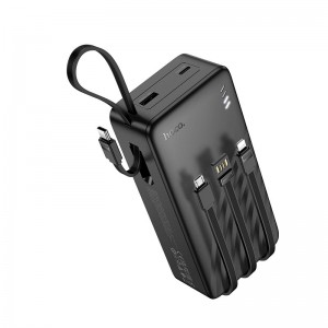 Power Bank HOCO Night tide with 4 cables J146B 30000mAh |1USB/1Type-C, 2A| Black