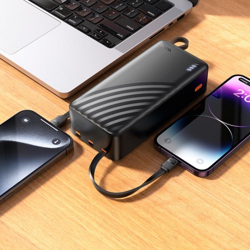 Power Bank HOCO Night tide with 4 cables J146B 30000mAh |1USB/1Type-C, 2A| Black