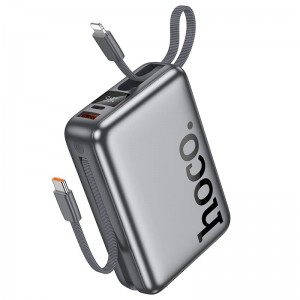 Power Bank HOCO Eminente with IP + C cable Q39 20000mAh |1USB/1Type-C, 22.5W/3A, PD/QC| grey
