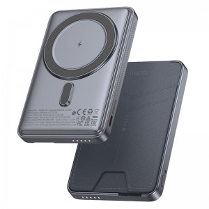 Power Bank HOCO Title magnetic+card holder+phone holder Q46 5000mAh |1Type-C, 20W/3A, PD/QC| grey