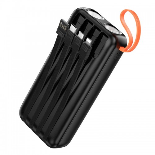 Повербанк Hoco Spirit J151A 20000mAh з 2 ліхтариками 4 кабелями 10W/2A black