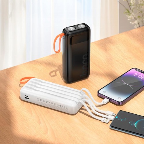 Power Bank HOCO Spirit dual lighting four-cable J151A 20000mAh |1USB/1Type-C+Combo Cable, 10W/2A| black