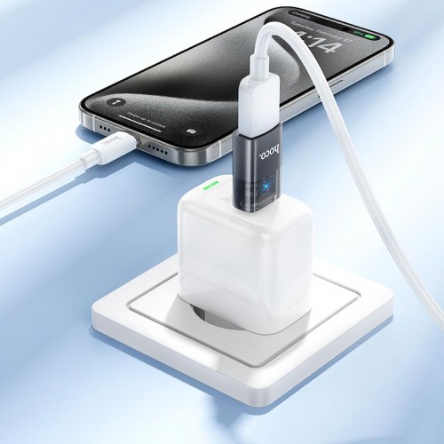 Перехідник HOCO C male to USB female OTG transparent adapter UA36B |480Mbps, 3A| black