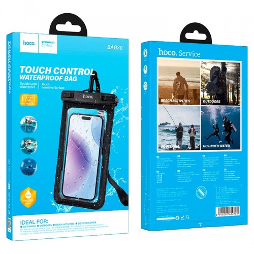 Чохол для телефону HOCO Depth mobile phone waterproof bag BAG30 IPX8 (205*122cm*13.6mm) black