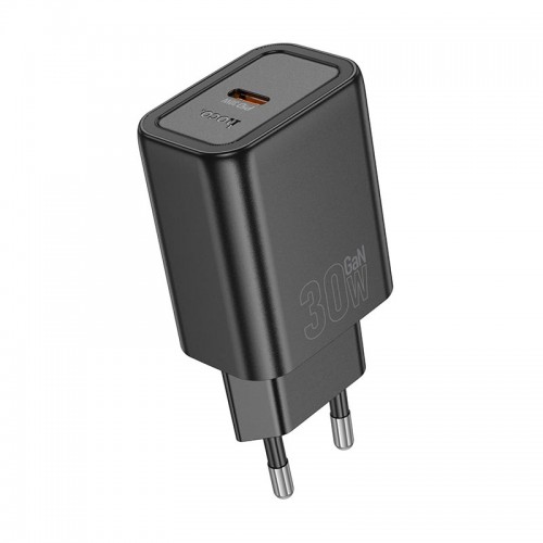 Адаптер мережевий HOCO Gentle charger N63 |1USB/1Type-C, 30W/3A, PD/QC| black