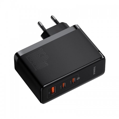 Мережевий зарядний пристрій Baseus GaN5 Pro Digital Fast Charger |2C+U, 160W/3A, PD3.1/QC| (With C to C 240W cable) Black