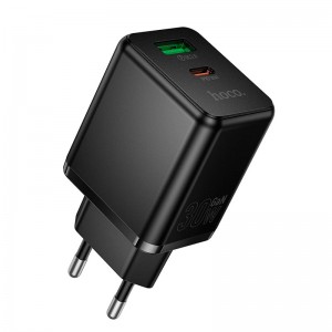 Адаптер мережний HOCO Smart multi-protocol charger C157A |1USB\1Type-C, PD/QC, 30W/3A\ black